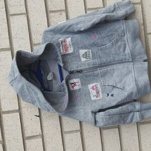 Cozy Gray Hoodie with Playful Patches